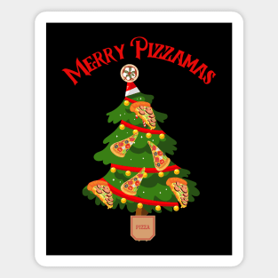 Christmas - Merry Pizzamas, Christmas Pizza. Family matching T-shirt, pjama Magnet